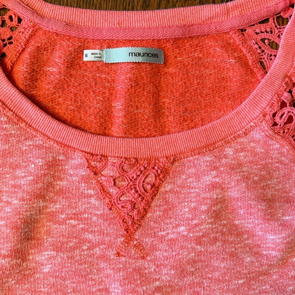 Peach & White Colored Sweatshirt, Small - Picture 4 of 6